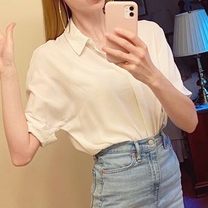 Forever 21 Sheer White Blouse